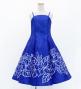 Hula Kids Shantung Dress with Plumeria Print / Luxury Collection / Blue / Jp77bl