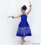 Hula Kids Shantung Dress with Plumeria Print / Luxury Collection / Blue / Jp77bl