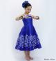 Hula Kids Shantung Dress with Plumeria Print / Luxury Collection / Blue / Jp77bl