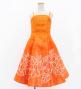 Hula Kids Shantung Dress with Plumeria Print / Luxury Collection / Orange / Jp77or