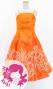 Hula Kids Shantung Dress with Plumeria Print / Luxury Collection / Orange / Jp77or