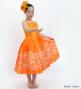Hula Kids Shantung Dress with Plumeria Print / Luxury Collection / Orange / Jp77or