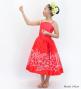 Hula Kids Shantung Dress with Plumeria Print / Luxury Collection / Red / Jp77rd