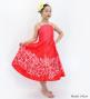 Hula Kids Shantung Dress with Plumeria Print / Luxury Collection / Red / Jp77rd