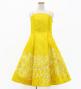Hula Kids Shantung Dress with Plumeria Print / Luxury Collection / Yellow / Jp77ye