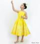 Hula Kids Shantung Dress with Plumeria Print / Luxury Collection / Yellow / Jp77ye