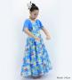 Hula Kids Frill Sleeve Long Dress with Lily Print / Luxury Collection / Blue / Jp79bl