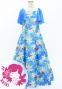 Hula Kids Frill Sleeve Long Dress with Lily Print / Luxury Collection / Blue / Jp79bl