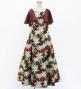 Hula Kids Frill Sleeve Long Dress with Lily Print / Luxury Collection / Brown / Jp79br