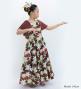 Hula Kids Frill Sleeve Long Dress with Lily Print / Luxury Collection / Brown / Jp79br