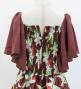 Hula Kids Frill Sleeve Long Dress with Lily Print / Luxury Collection / Brown / Jp79br