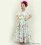 Hula Kids Frill Sleeve Long Dress with Lily Print / Luxury Collection / Cream / Jp79cr
