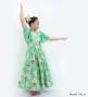 Hula Kids Frill Sleeve Long Dress with Lily Print / Luxury Collection / Green / Jp79gr