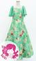 Hula Kids Frill Sleeve Long Dress with Lily Print / Luxury Collection / Green / Jp79gr