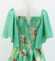 Hula Kids Frill Sleeve Long Dress with Lily Print / Luxury Collection / Green / Jp79gr