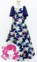 Hula Kids Frill Sleeve Long Dress with Lily Print / Luxury Collection / Navy / Jp79nv