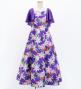 Hula Kids Frill Sleeve Long Dress with Lily Print / Luxury Collection / Purple / Jp79pu