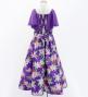 Hula Kids Frill Sleeve Long Dress with Lily Print / Luxury Collection / Purple / Jp79pu