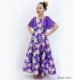 Hula Kids Frill Sleeve Long Dress with Lily Print / Luxury Collection / Purple / Jp79pu