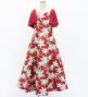 Hula Kids Frill Sleeve Long Dress with Lily Print / Luxury Collection / Red / Jp79rd