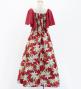 Hula Kids Frill Sleeve Long Dress with Lily Print / Luxury Collection / Red / Jp79rd