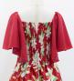 Hula Kids Frill Sleeve Long Dress with Lily Print / Luxury Collection / Red / Jp79rd