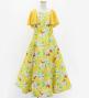 Hula Kids Frill Sleeve Long Dress with Lily Print / Luxury Collection / Yellow / Jp79ye