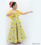 Hula Kids Frill Sleeve Long Dress with Lily Print / Luxury Collection / Yellow / Jp79ye