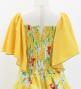 Hula Kids Frill Sleeve Long Dress with Lily Print / Luxury Collection / Yellow / Jp79ye