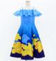 Hula Kids Midi Dress with Hibiscus Print / Luxury Collection / Blue / Jp80bl