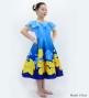 Hula Kids Midi Dress with Hibiscus Print / Luxury Collection / Blue / Jp80bl