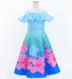 Hula Kids Midi Dress with Hibiscus Print / Luxury Collection / Light Blue / Jp80lbl