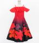 Hula Kids Midi Dress with Hibiscus Print / Luxury Collection / Red / Jp80rd