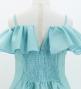 Hula Kids Midi Dress with Strelitzia Print / Luxury Collection / Turquoise Blue / Jp85tbl