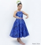 Hula Kids Shantung Dress with Kahiko&Moana Print / Luxury Collection / Blue / Jp89bl