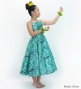 Hula Kids Shantung Dress with Kahiko&Moana Print / Luxury Collection / Turquoise Blue / Jp89tbl