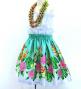 Hula Kids Shantung Pa'u Skirt with Torch Ginger & Heliconia Print / Luxury Collection / Jp92-2
