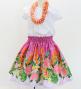 Hula Kids Shantung Pa'u Skirt with Torch Ginger & Heliconia Print / Luxury Collection / Jp92-5