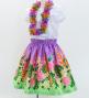 Hula Kids Shantung Pa'u Skirt with Torch Ginger & Heliconia Print / Luxury Collection / Jp92-7