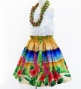 Hula Kids Shantung Pa'u Skirt with Hibiscus Print / Luxury Collection / Jp93-1