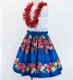 Hula Kids Shantung Pa'u Skirt with Hibiscus Print / Luxury Collection / Jp94bl