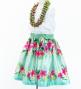 Hula Kids Shantung Pa'u Skirt with Hibiscus Print / Luxury Collection / Jp94lbl