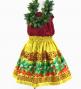 Hula Kids Shantung Pa'u Skirt with Hula girl Print / Luxury Collection / Jp95ye