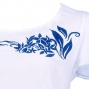 Hula T-shirt / Frilled Sleeve with Plumeria embroidery  / GKD1blw