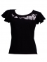 Hula T-shirt / Frilled Sleeve with Plumeria embroidery  / GKD1wb
