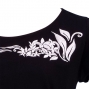 Hula T-shirt / Frilled Sleeve with Plumeria embroidery  / GKD1wb