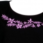 Hula T-shirt / Frilled Sleeve with Hibiscus embroidery / GKD3pb