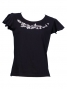 Hula T-shirt / Frilled Sleeve with Hibiscus embroidery / GKD3wb