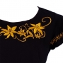 Hula T-shirt / Frilled Sleeve with Lily embroidery / GKD4gb