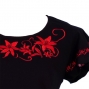 Hula T-shirt / Frilled Sleeve with Lily embroidery / GKD4rb